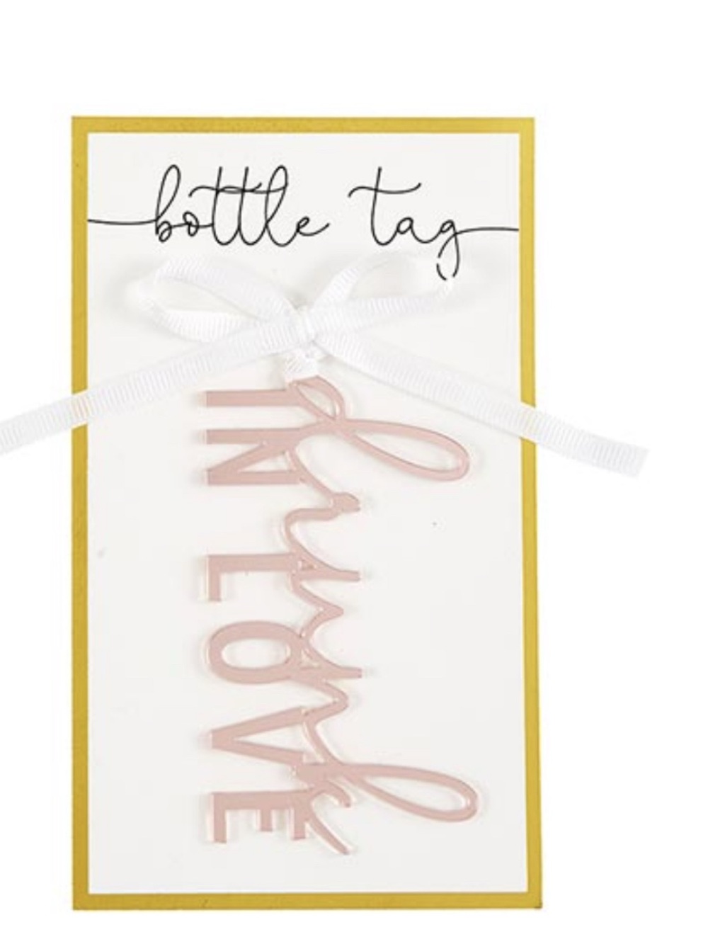 White & Pink 'Hooray' Bottle Tag – Party Supplies